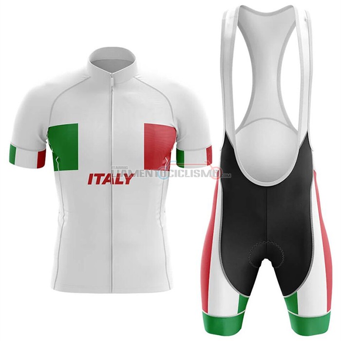 Abbigliamento Ciclismo Italia Manica Corta 2020 Bianco